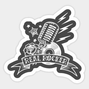 Real Rocker white Sticker